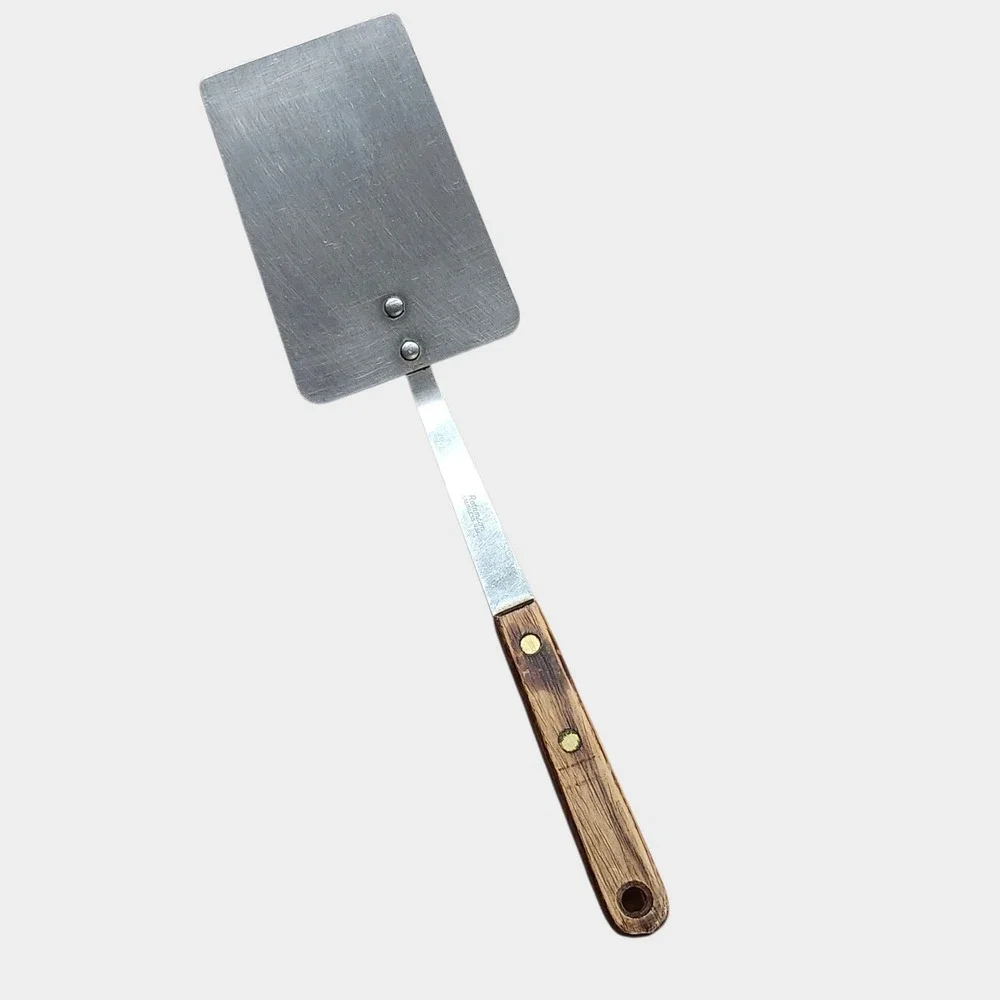 Robinson Spatula Turner Silver Wood Handle Stainless USA Vintage